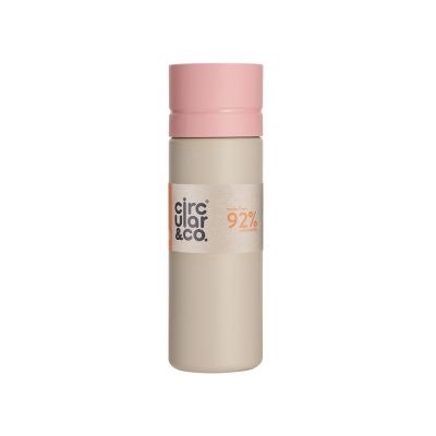 Pink and Chalk Grey Circular Water Bottle