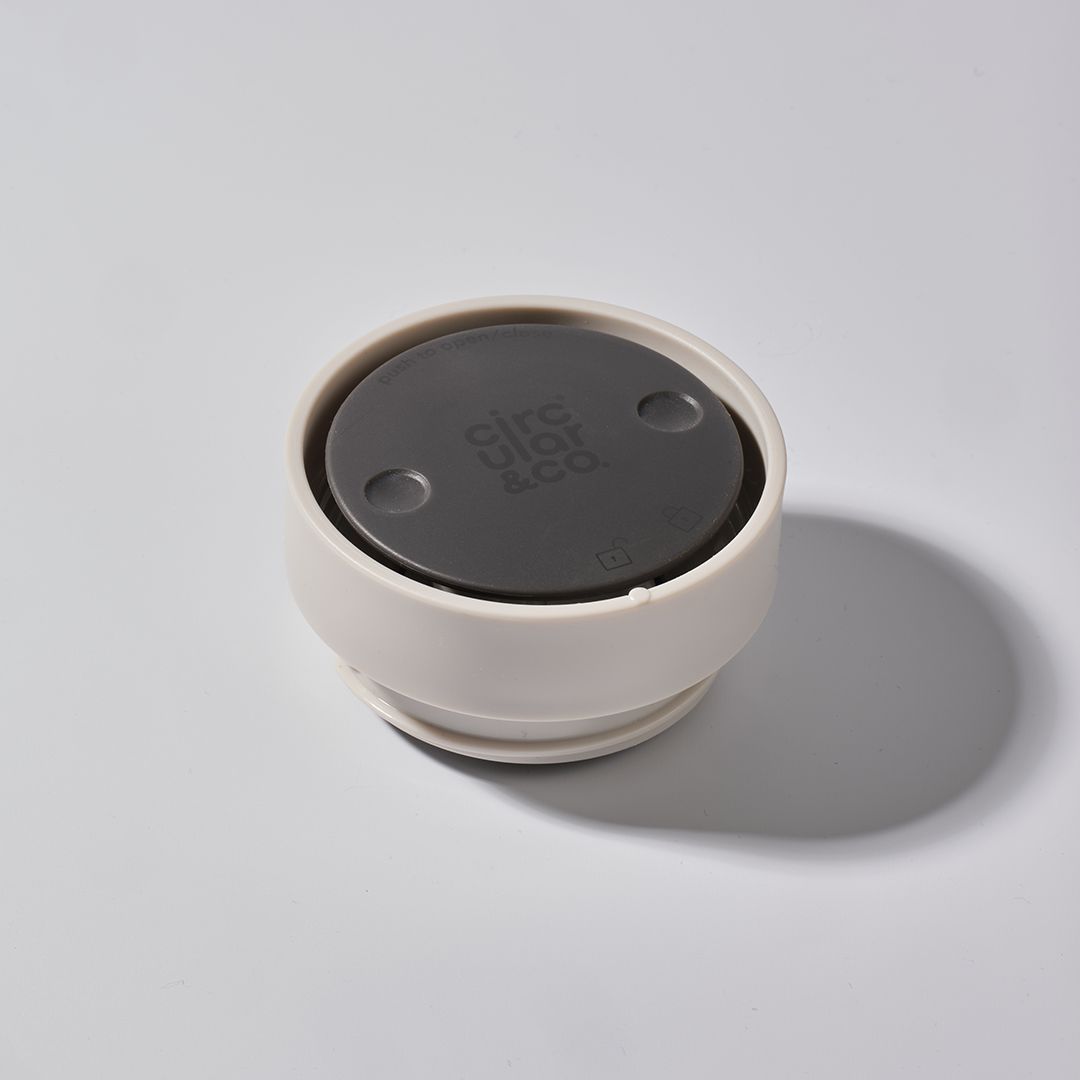 cream reusable cup lid