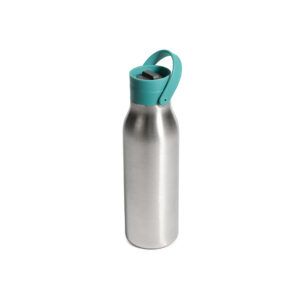 500ml reusable stainless steel water bottle with green lid
