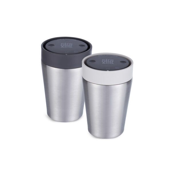 Circular Stainless Steel Travel Mug, 8oz You & Me Bundle