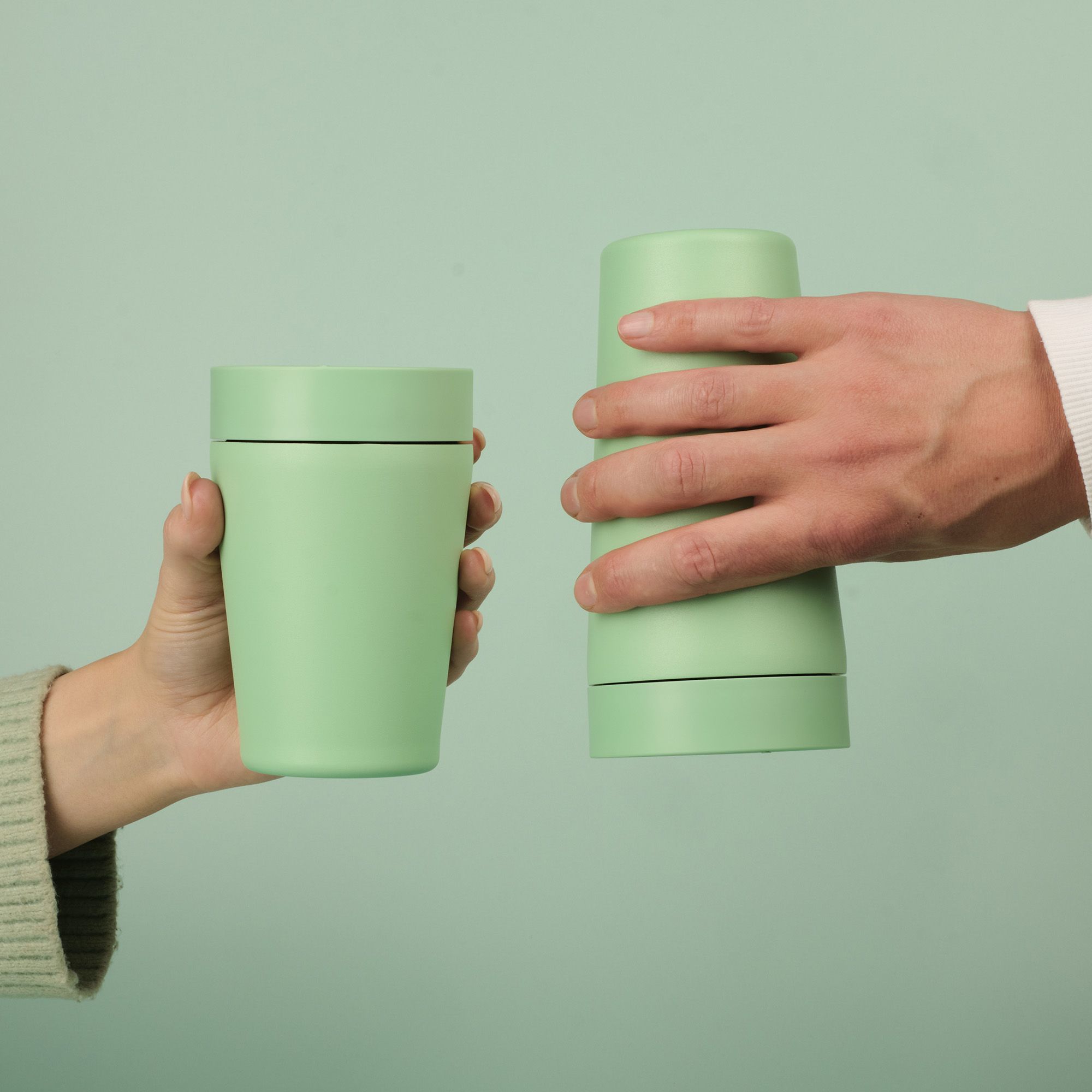 Circular&Co Website_ Stainless Steel_Reusable Cup_ Seaglass Green_4 Circular&Co Reusable Travel Mug Coffee Cup Stainless Steel Seaglass Green